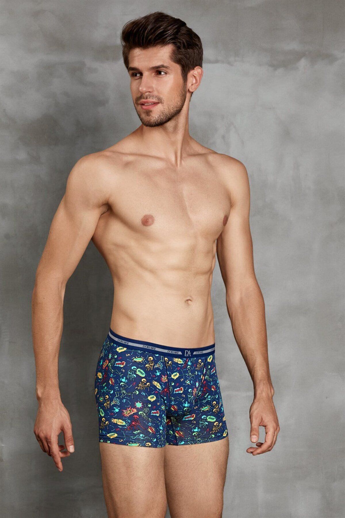 inkasole Erkek Modal Çok Renkli Baskılı Torbalı Normal Paça Boxer 1859
