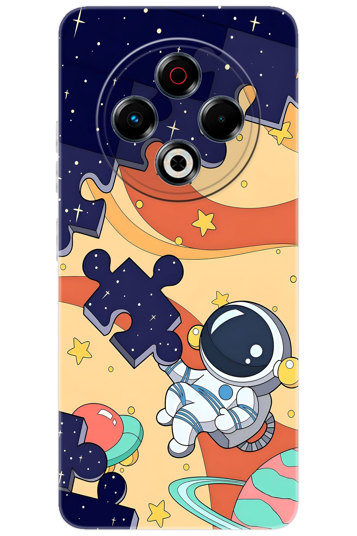 TECNO Spark 30 (KL6) Uyumlu Kılıf Desen Baskılı Silikon Astronot STK:646 CP-aatFZPX