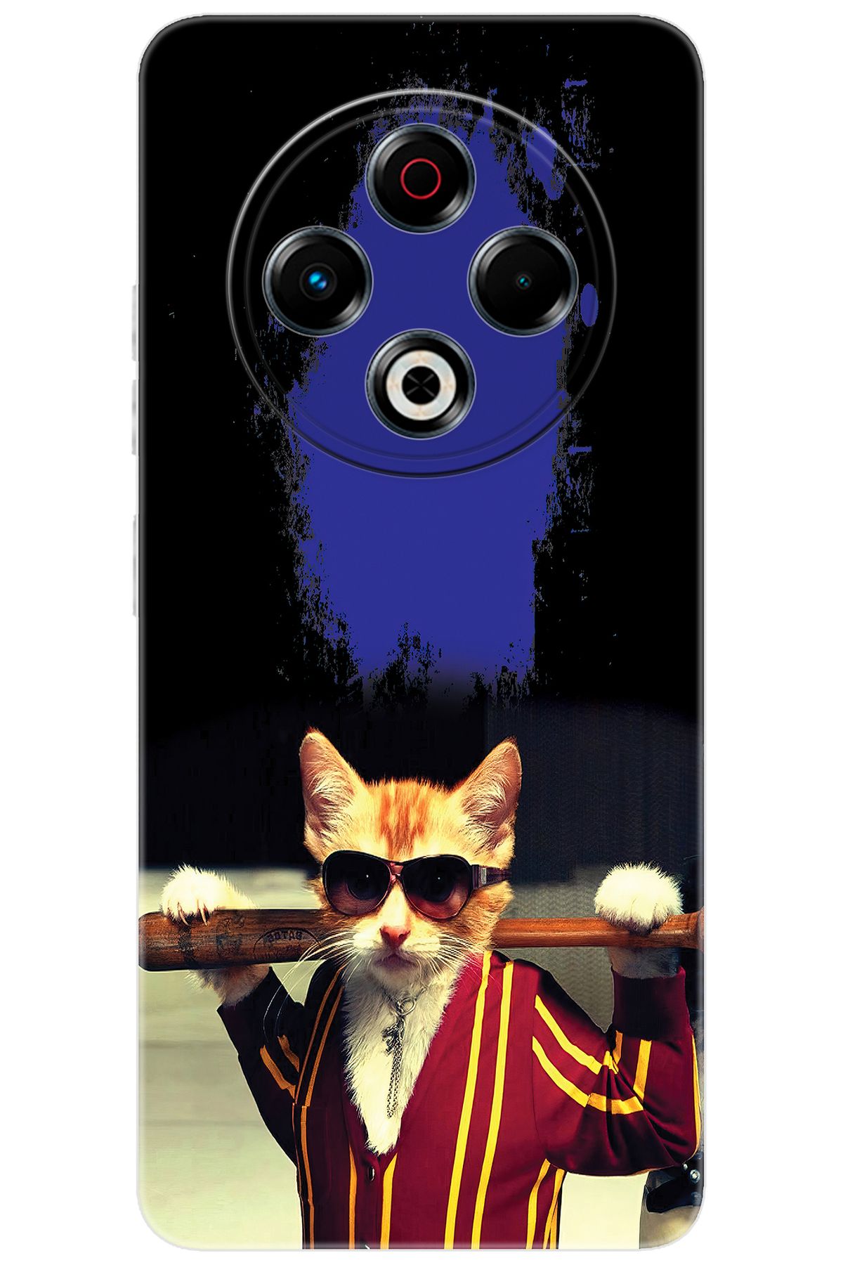 TECNO Spark 30 (KL6) Uyumlu Kılıf Desen Baskılı Silikon Artist Kedi STK:481 CP-YgTviyw