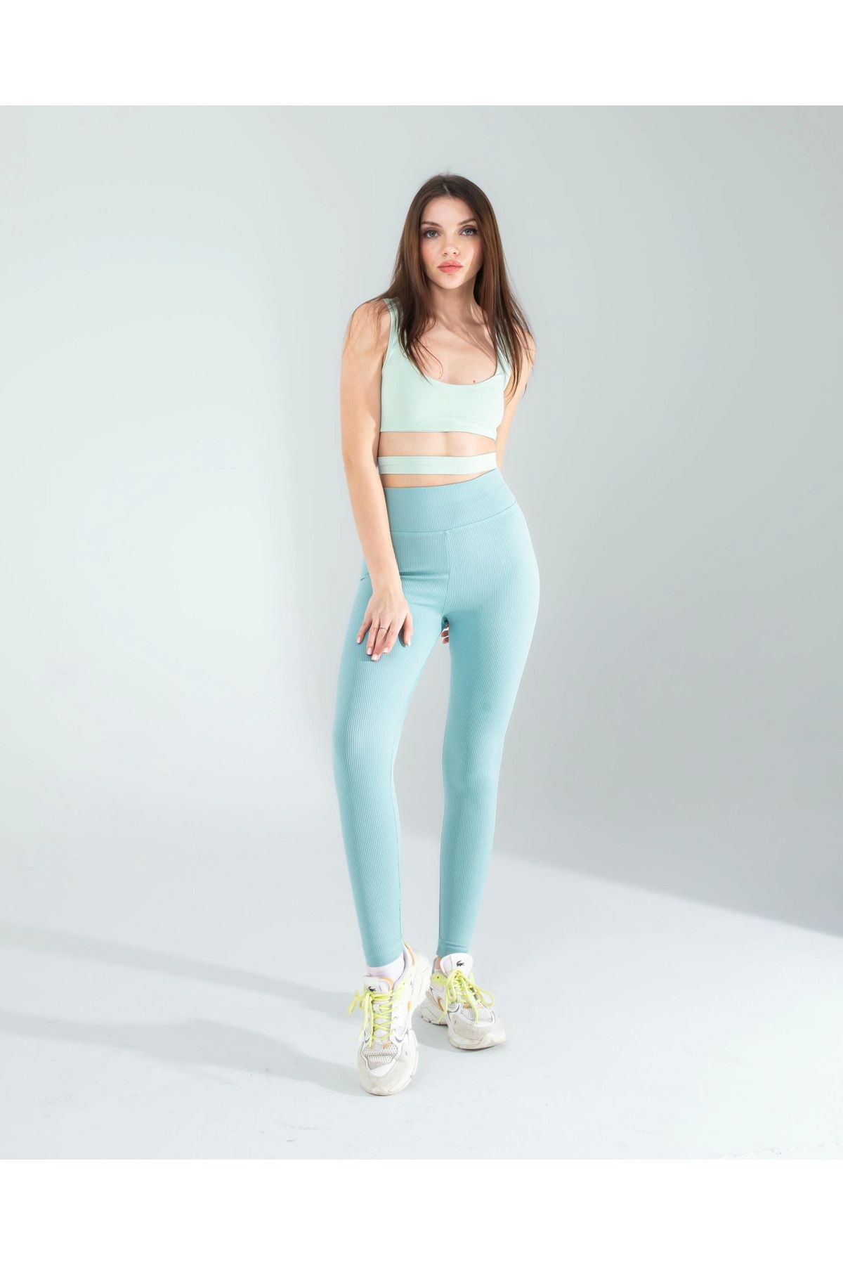 POLEXP Mint Fitilli Push Up Toparlayıcı Spor Tayt