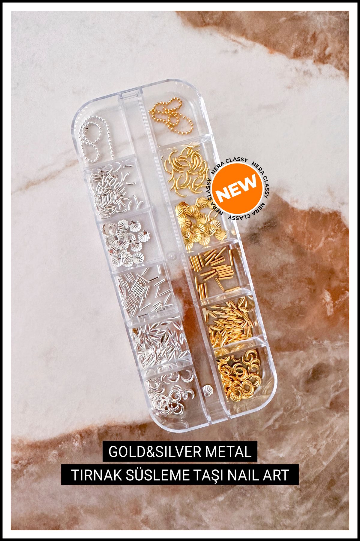 Nera Classy Metal Charm Tırnak Yüz Ve Göz Süsleme Taşı Seti, Nail Art Set, Charm Takma Tırnak Aksesuarları