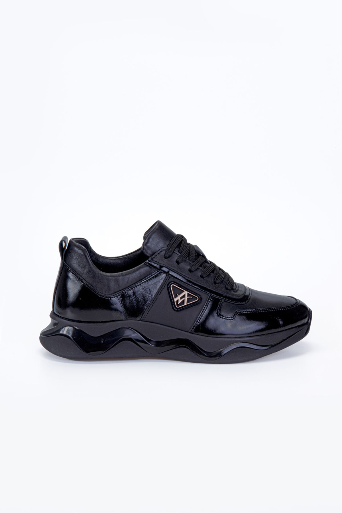Vantaggio Vincio Siyah %100 Hakiki Deri Erkek Sneaker Ayakkabı