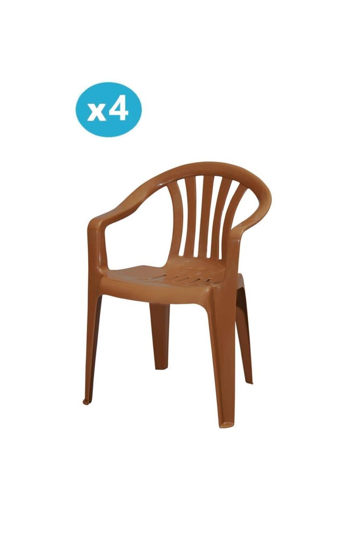 Omnipazar Mt-gf101 Carrera Plastik Bahçe Balkon Koltuk Sandalye 4'lü Set
