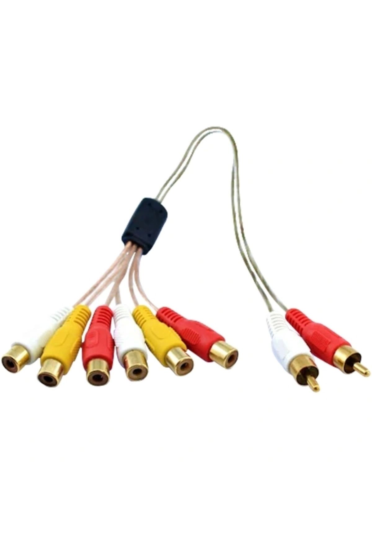STOREMAX 2 RCA ERKEK / 6 RCA DİŞİ 60 CM ŞEFFAF ARA KABLO (5047)