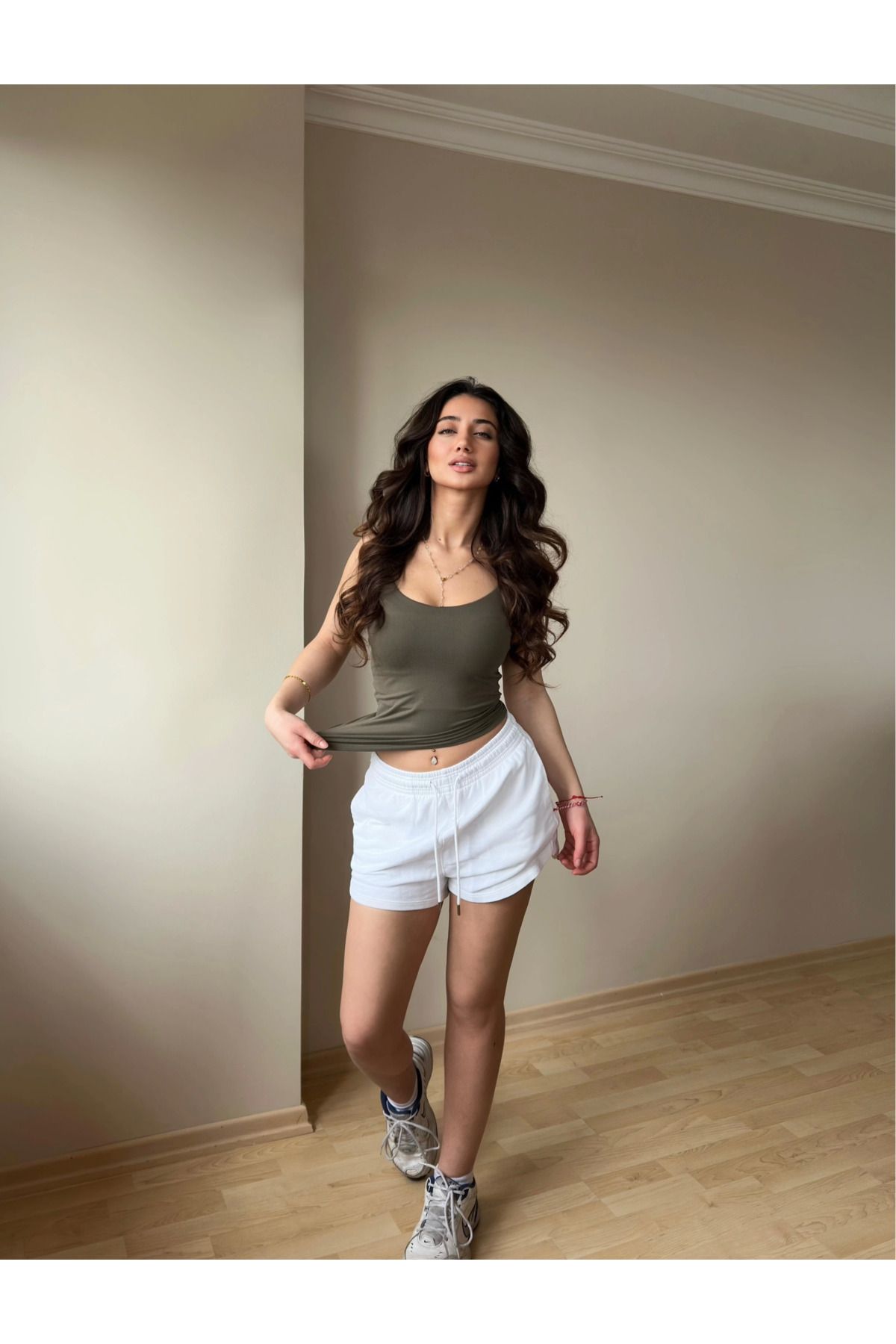 POLEXP Haki ZRA Model Poliamid İp Askı Bluz