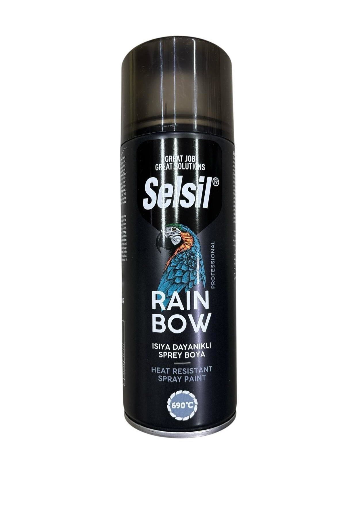 OEM Selsil Rainbow Akrilik Sprey Boya 690 Derece Isıya Dayanıklı Siyah