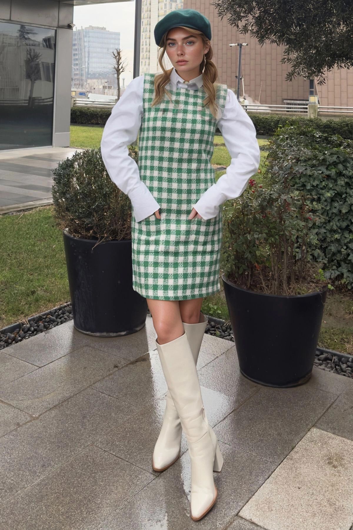 bacc Benetton Desenli Mini Elbise BCBSK-25700-3546