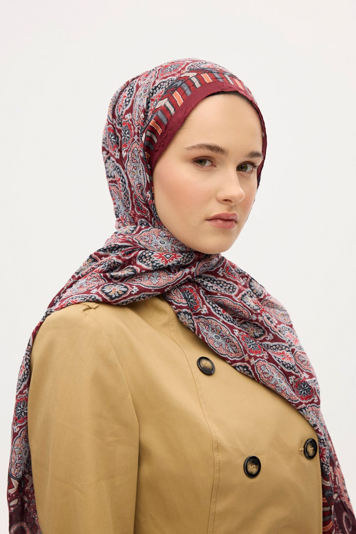 MODA Soft Şal Kraş Serisi Mint Rengi Bordo Rahatlığı