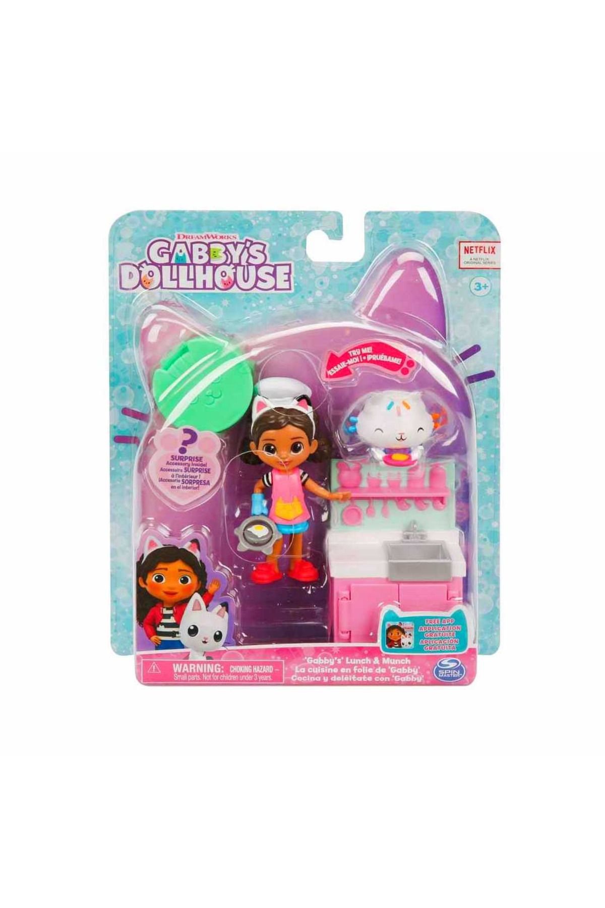 Spin Masters GABBYS DOLLHOUSE 6066483 CAT TİVİTY PAKETİ GABBY MUTFAK OYUN SETİ 3+