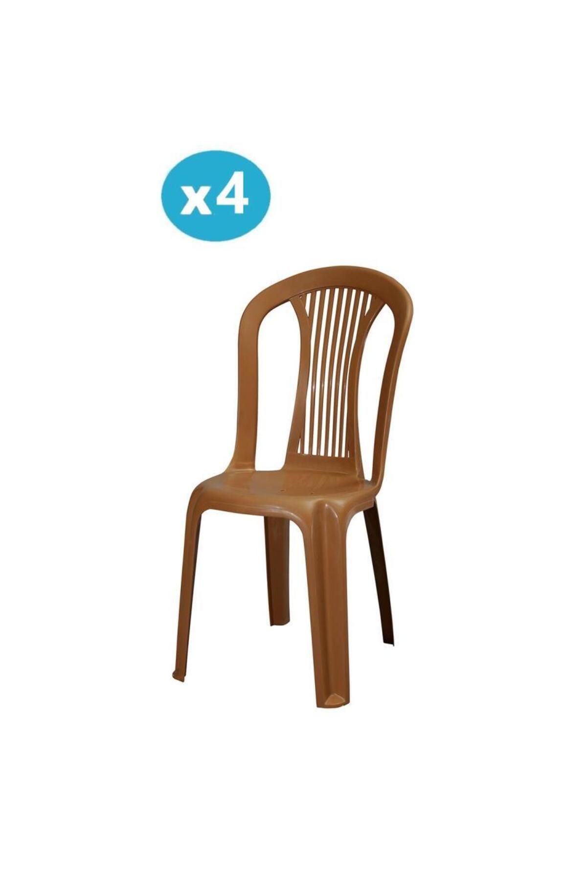 Omnipazar Mt-gf187 Agosto Plastik Bahçe Balkon Sandalye 4'lü Set