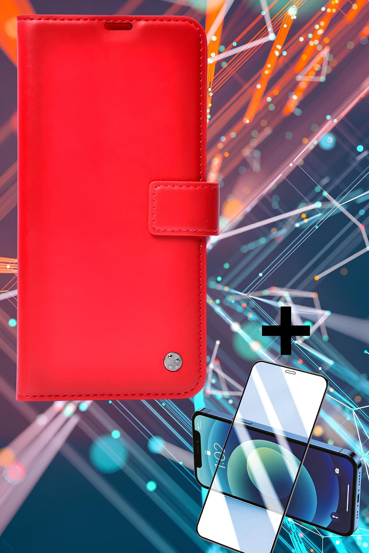 Hatreds Xiaomi Poco X7 Pro Kılıf Kapaklı ve Cüzdanlı Kart Bölmeli Pu Deri Kılıf + Ekran Koruyucu