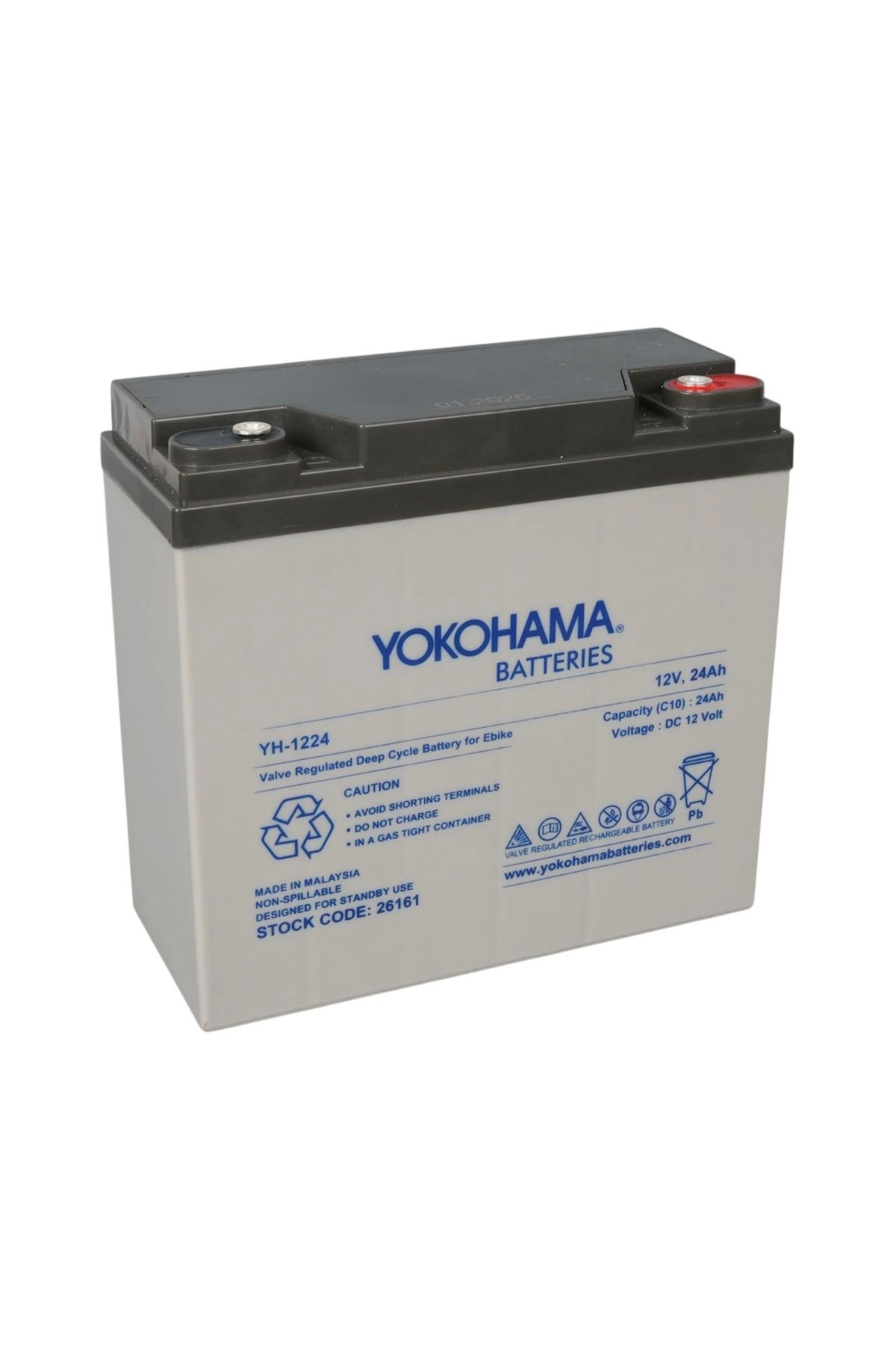 feminight Yokohama Yh-1224 12 Volt - 24 Amper Elektrikli Bisiklet Aküsü (180 X 76 X 167 Mm)