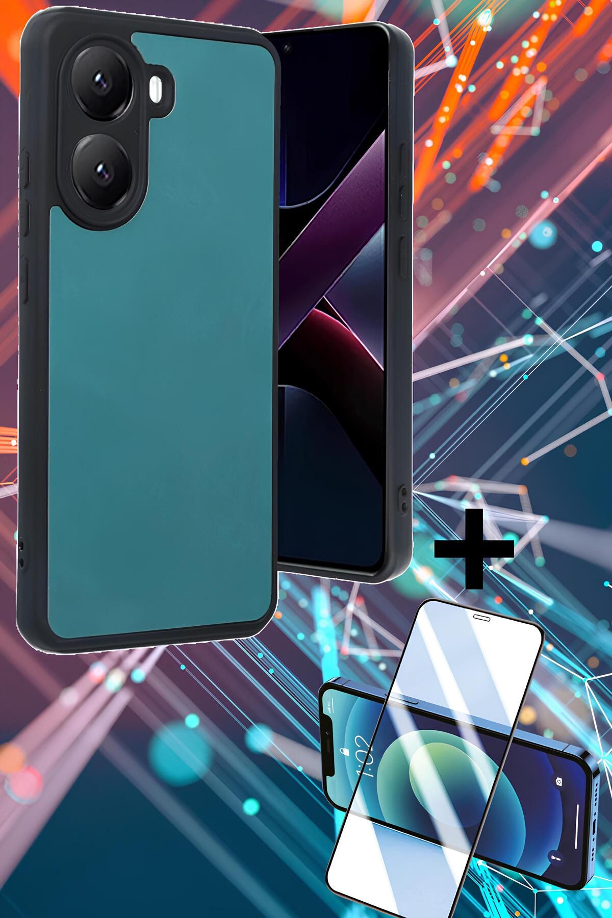 Hatreds Xiaomi Poco X7 Pro Kılıf Derili Tasarım Kamera Koruma Çıkıntılı Renkli Kapak + Ekran Koruyucu