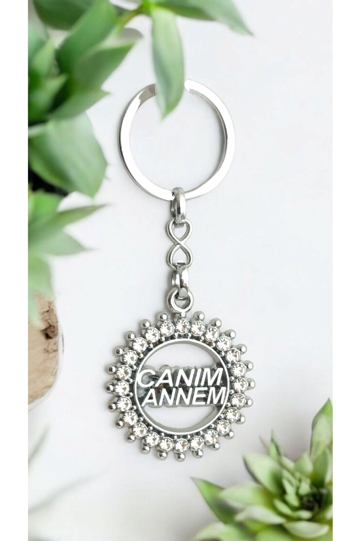 Tilde Anneler Günü Hediyesi Zirkon Taşlı Canım Annem Anahtarlık Çanta Süsü Anne Hediye
