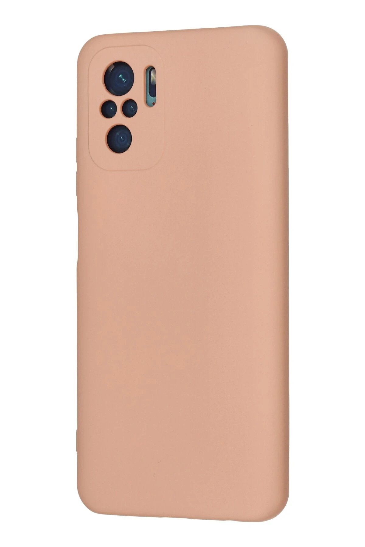 NewFace Xiaomi Redmi Note 10 Uyumlu Kılıf Nano içi Kadife Silikon - Pudra SVLRS