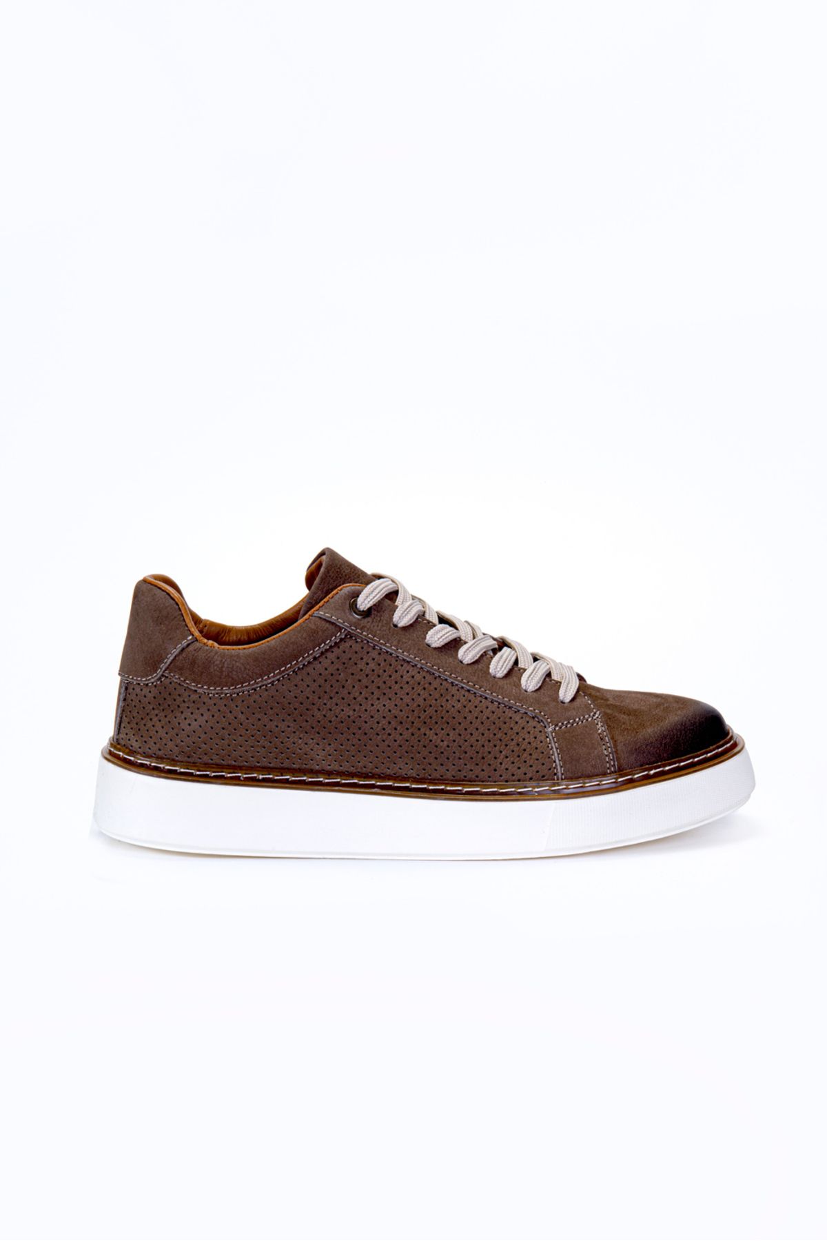 Vantaggio Luzero Vizon Nubuk %100 Hakiki Deri Delikli Erkek Sneaker Ayakkabı