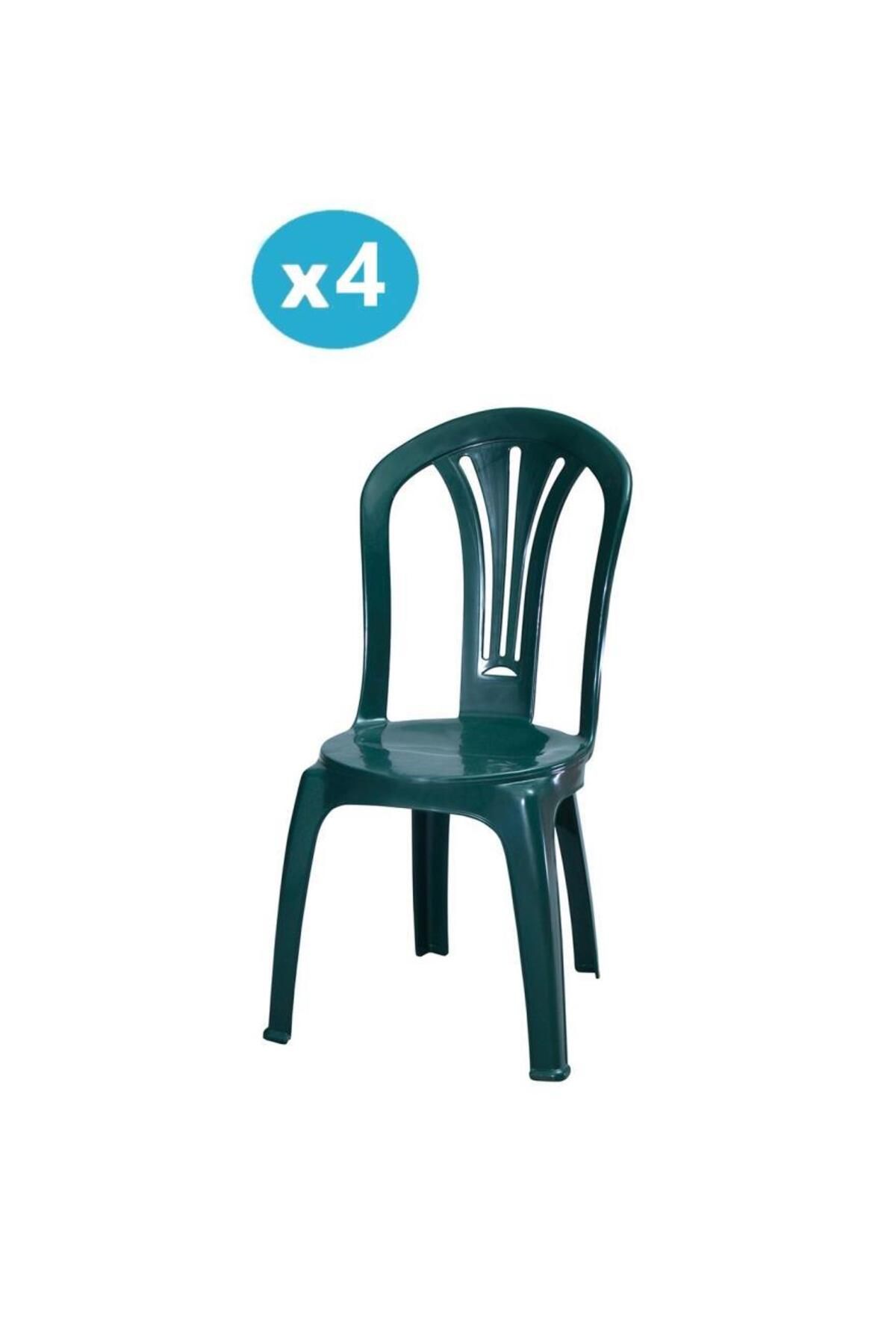 Omnipazar Mt-gf193 Foglia Plastik Bahçe Balkon Sandalye 4'lü Set