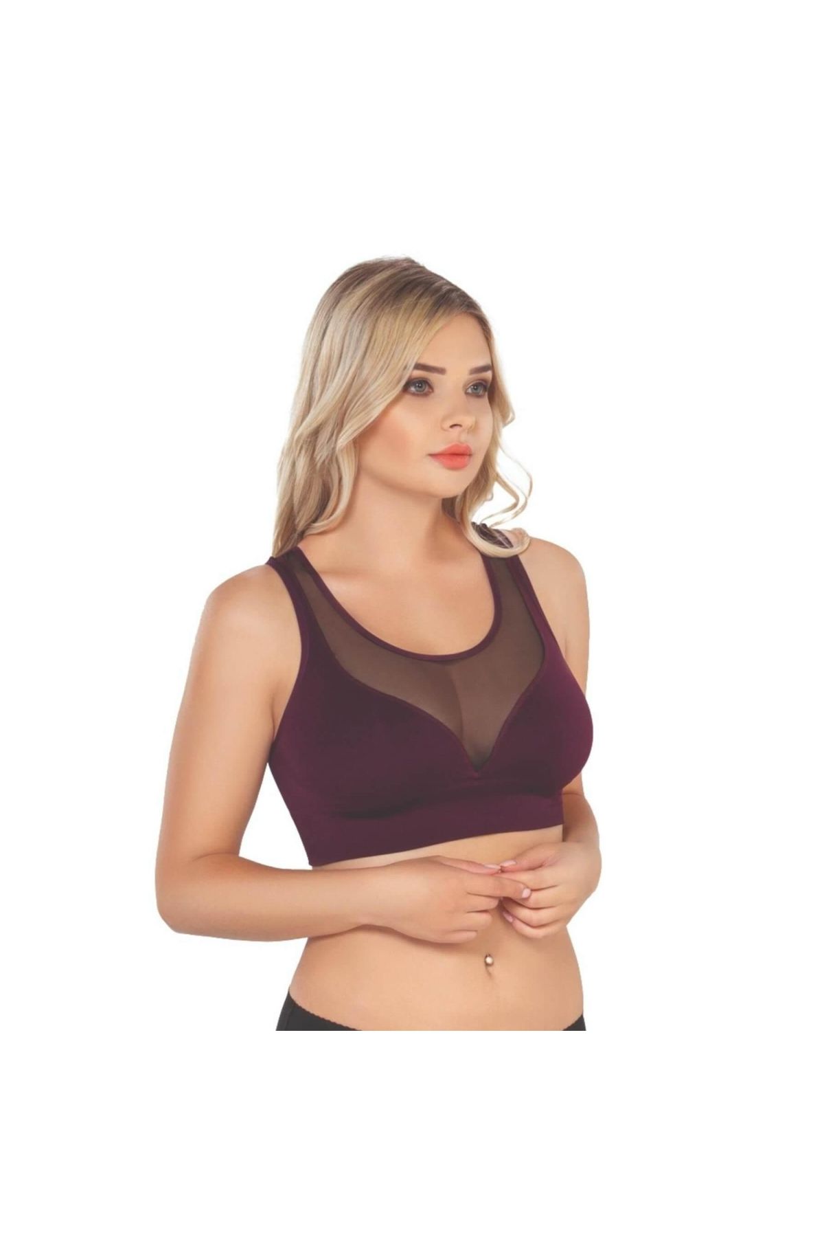Marsilyan MODLİVE BORDO MI Emay 4028 Seamless Tül Toparlayıcı Büstiyer