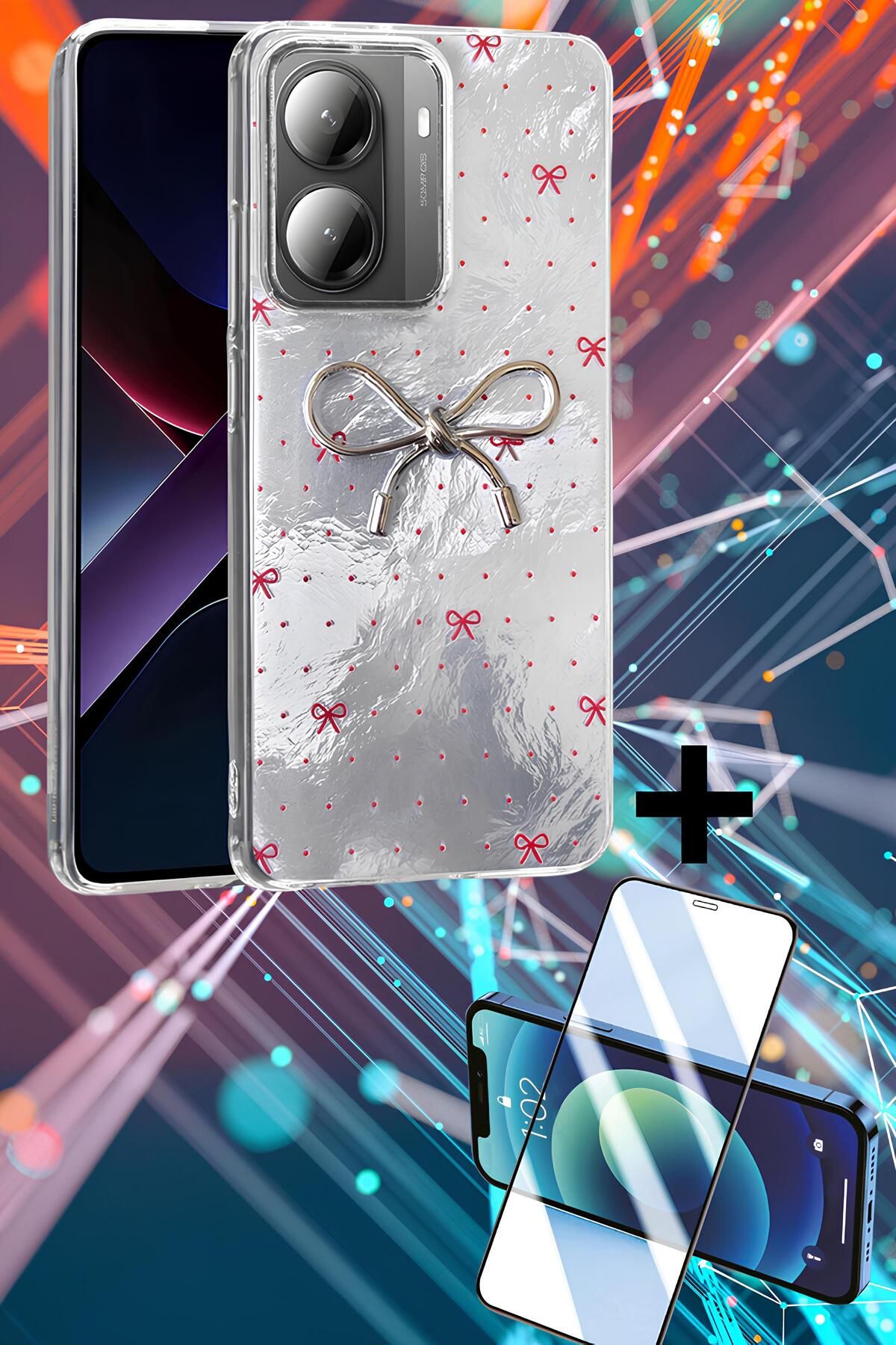 Hatreds Xiaomi Poco X7 Pro Kılıf Desenli Tasarımlı Kamera Koruma Çıkıntılı Korumalı Kapak + Ekran Koruyucu