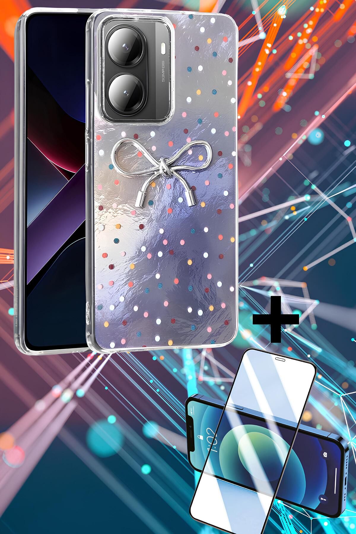 Hatreds Xiaomi Poco X7 Pro Kılıf Desenli Tasarımlı Kamera Koruma Çıkıntılı Korumalı Kapak + Ekran Koruyucu
