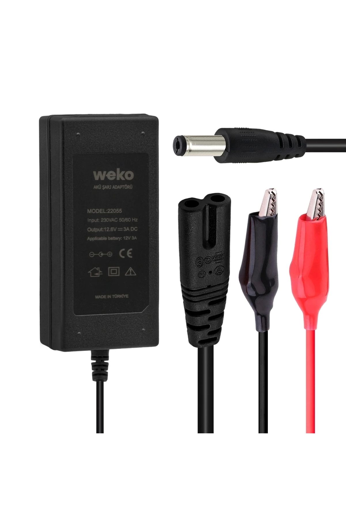 STOREMAX 12.6 VOLT - 3 AMPER 5.5*2.5 + KROKODİL UÇLU LEDLİ YERLİ ÜRETİM MASAÜSTÜ ŞARJ ADAPTÖRÜ (OUT:12V3A) (5