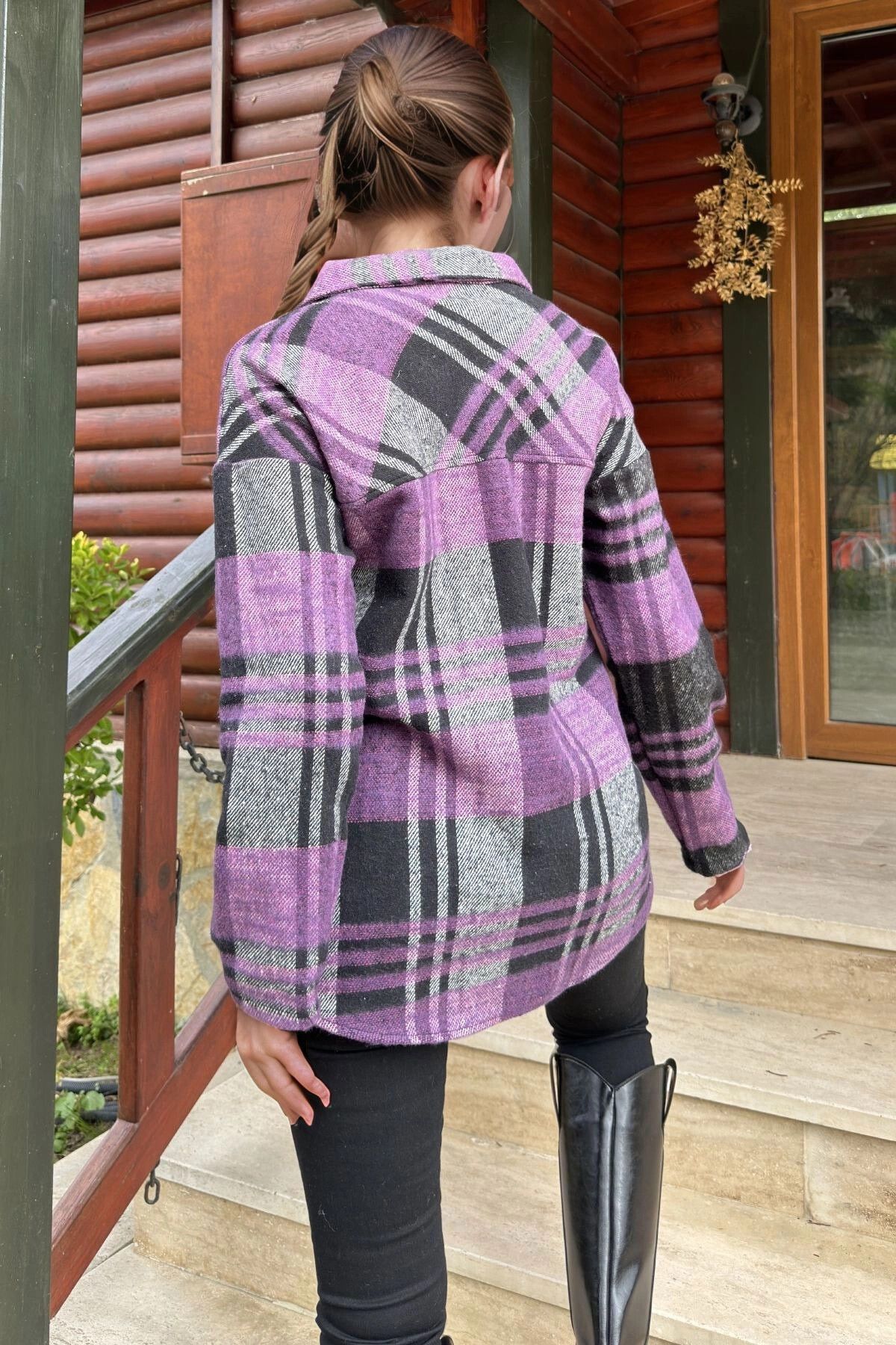 bacc Mor Oversize Uzun Kollu Gömlek BCBSK-25700-3685