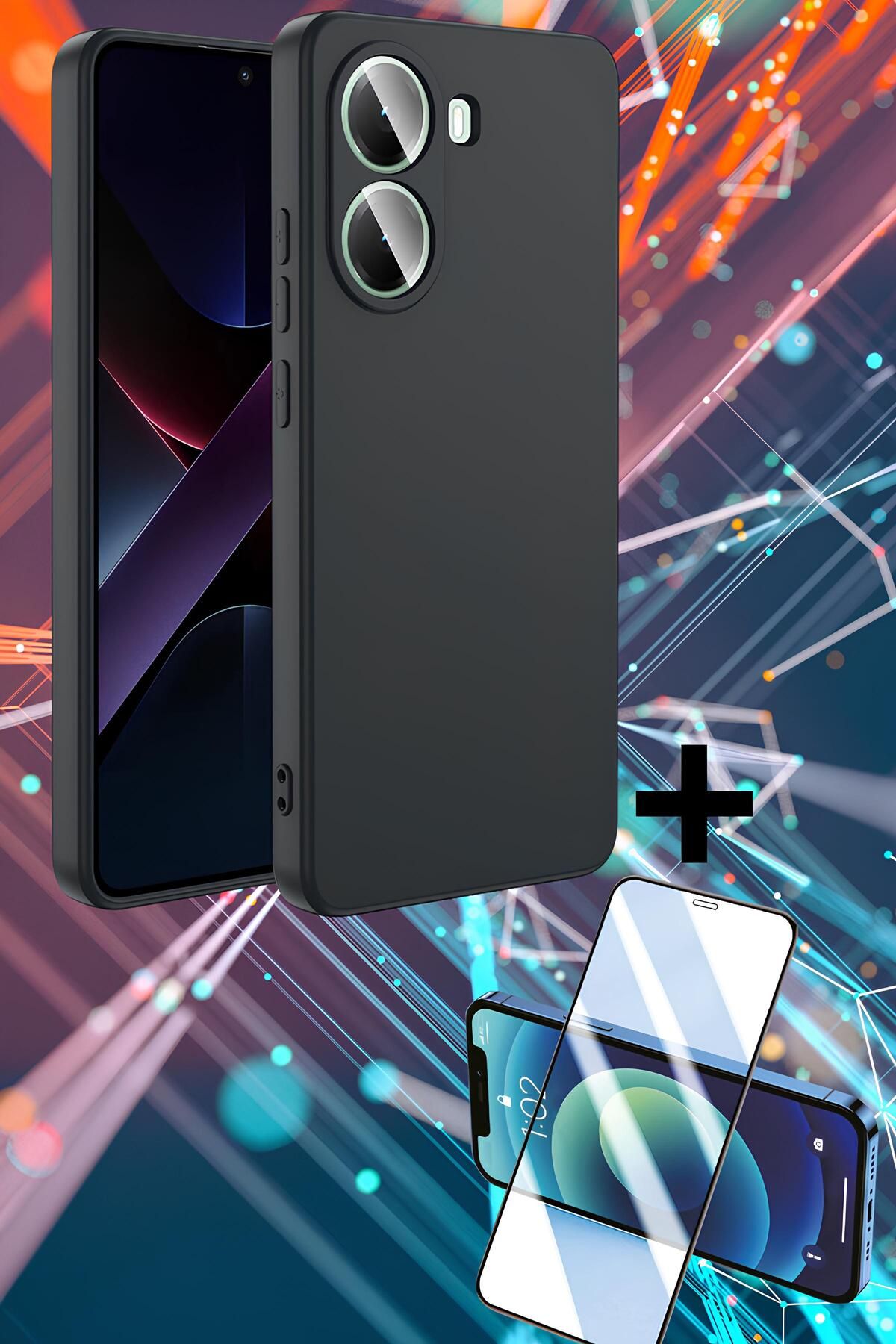 Hatreds Xiaomi Poco X7 Pro Kılıf İçi Kadife Kamera Koruma Çıkıntılı Lansman Kapak + Ekran Koruyucu