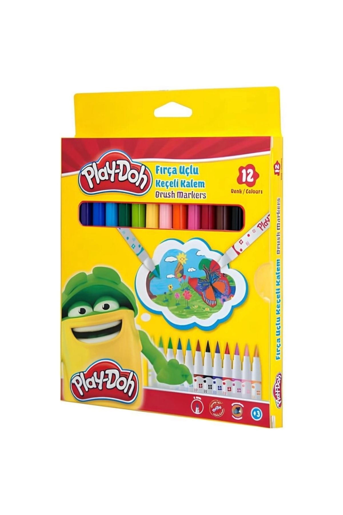 FTT SHOPPING MARKET NessiWorld Play-Doh Fırça Uçlu Keçeli Kalem 12'li