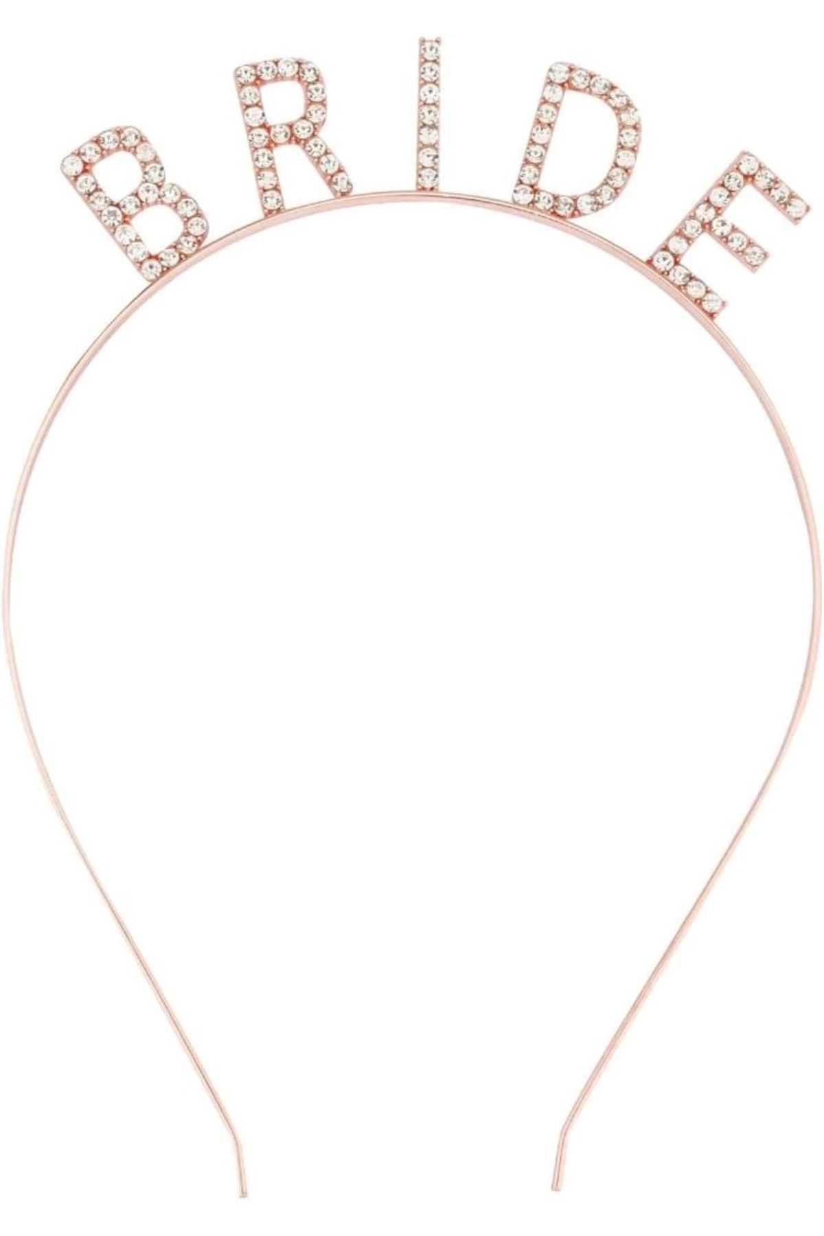 FTT SHOPPING MARKET Nessiworld Rose Gold Renk Bekarlığa Veda Kristal Taş Bride Tacı İthal 16x10 cm