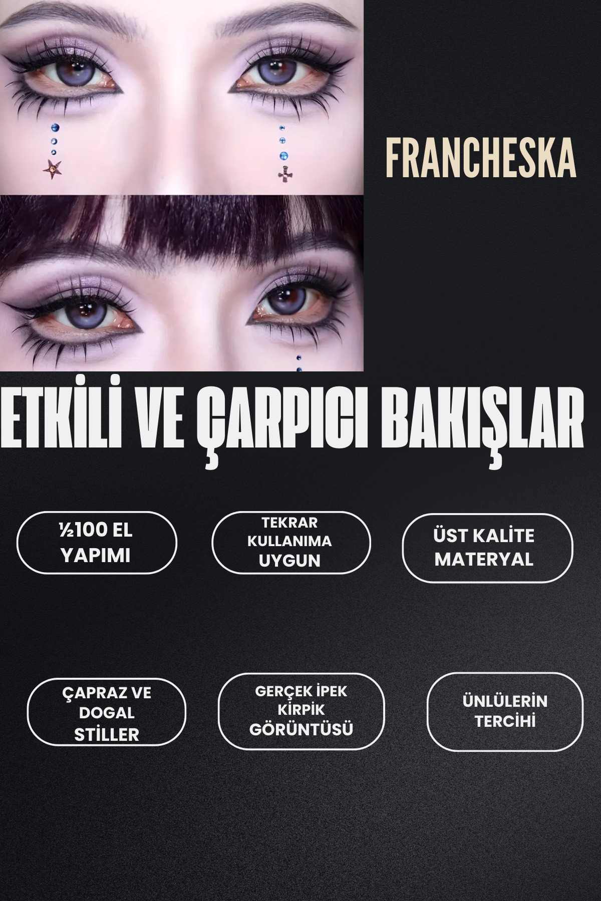 Takma Kirpikler 10 Çift Islak Effect Doğal Çapraz Stiller El Yapımı Mix Uzunluk Lüx Kirpik Paleti — partylash10 — تصویر 3 از 6