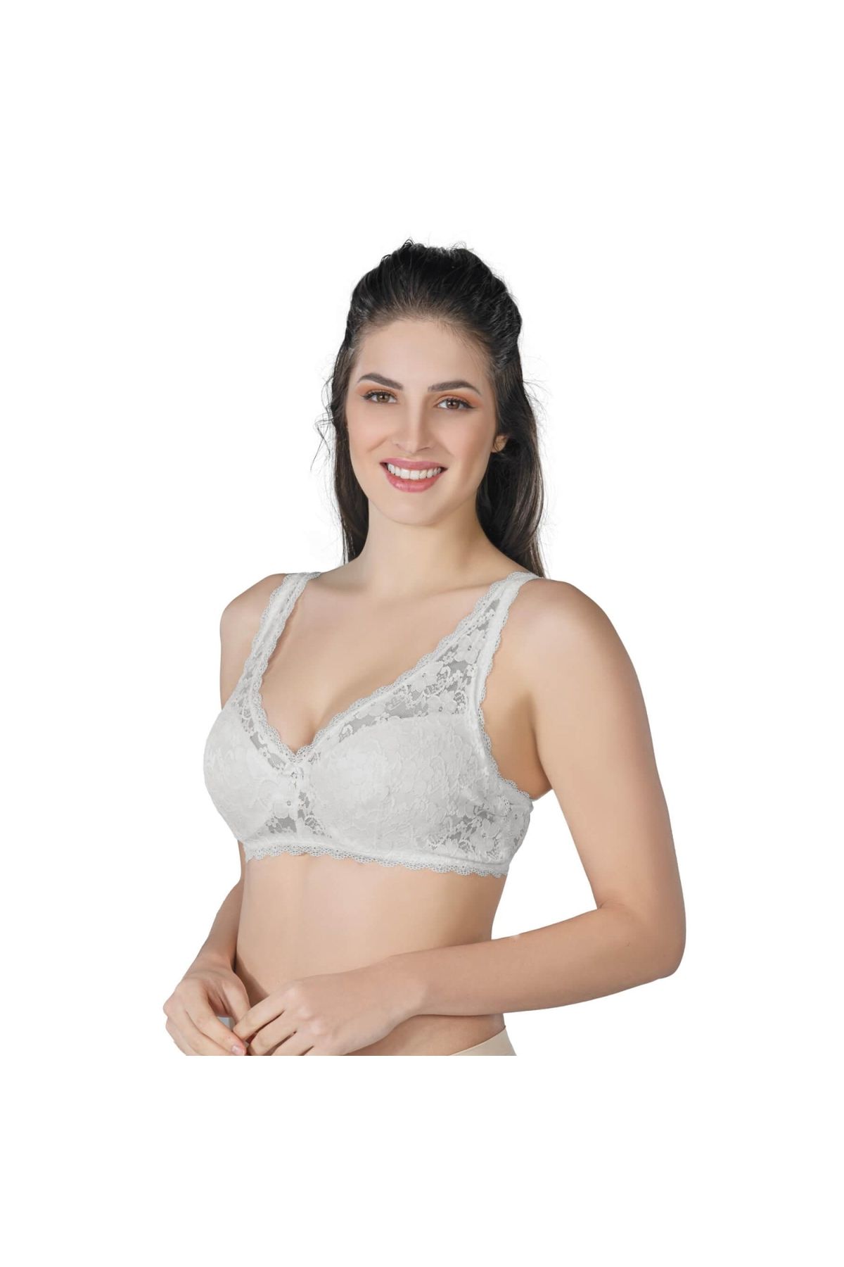 Marsilyan MODLİVE EKRU MI Emay 188 C Pedli Dantelli Telli Toparlayıcı Sütyen