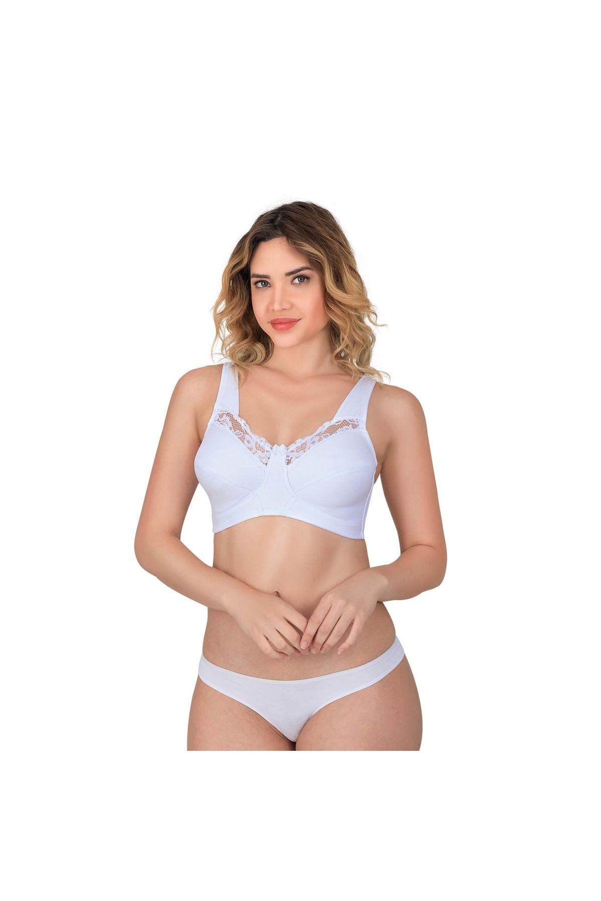 Marsilyan MODLİVE BEYAZ MI Emay 181 C Dantelli Toparlayıcı Cotton Sütyen