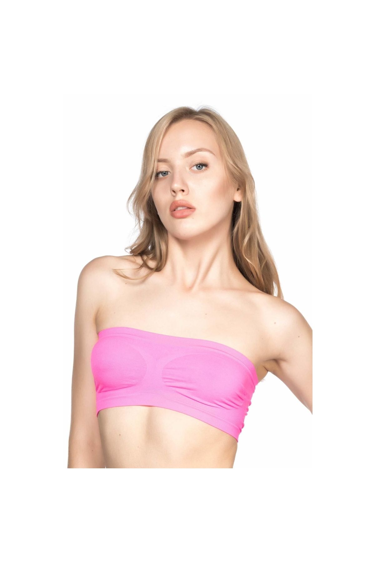 Marsilyan MODLİVE NEON FUŞYA MI Emay 4002 Soft Straplez Büstiyer