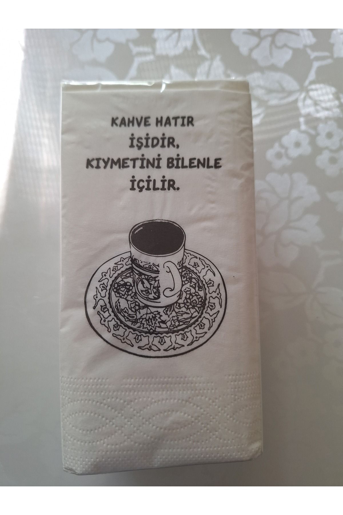 EMPA A V M 50' Lİ KAHVE TEMALI YAZILI SUNUM PEÇETESİ