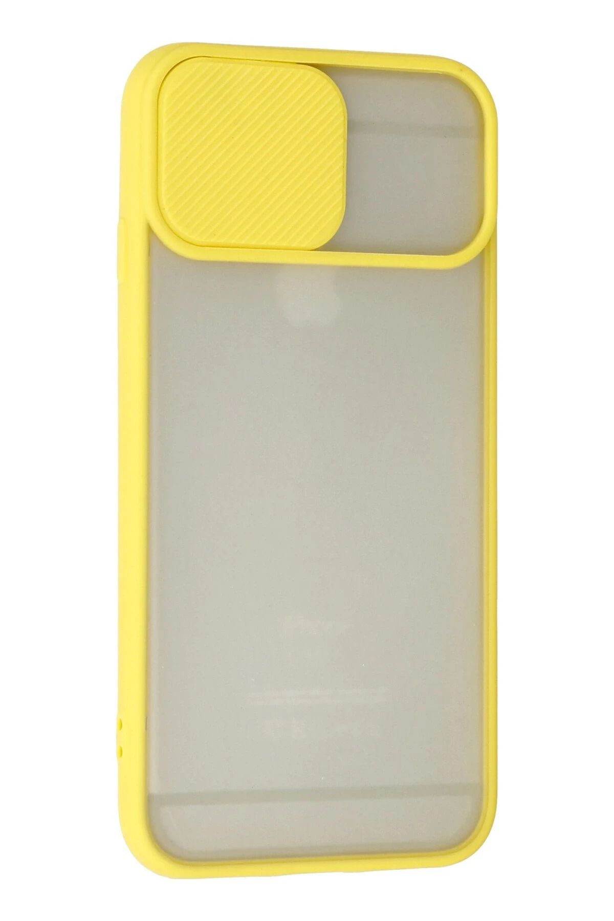 NewFace iPhone 6 Plus Kılıf Palm Buzlu Kamera Sürgülü Silikon - Sarı SVLRS