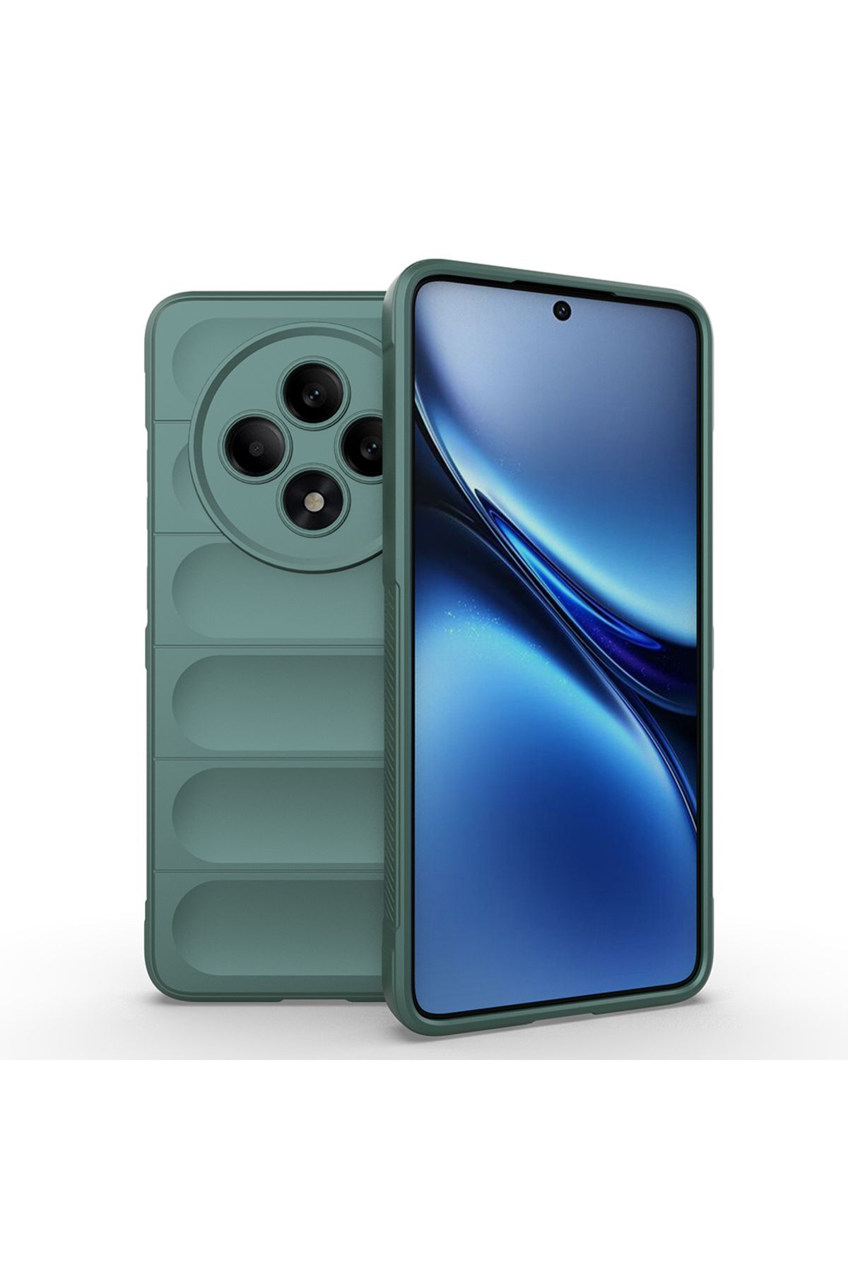 Başkenttekno Oppo Reno 11FS Kılıf Esnek TPU Oyuklu Arka Yüzey Tasarımlı Etnik Silikon Kapak