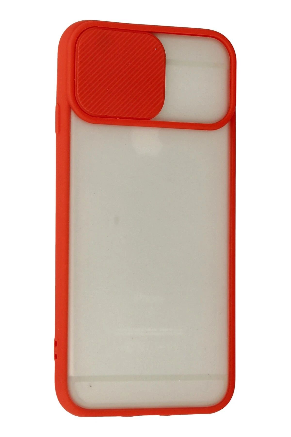 NewFace iPhone 6 Kılıf Palm Buzlu Kamera Sürgülü Silikon - Kırmızı SVLRS