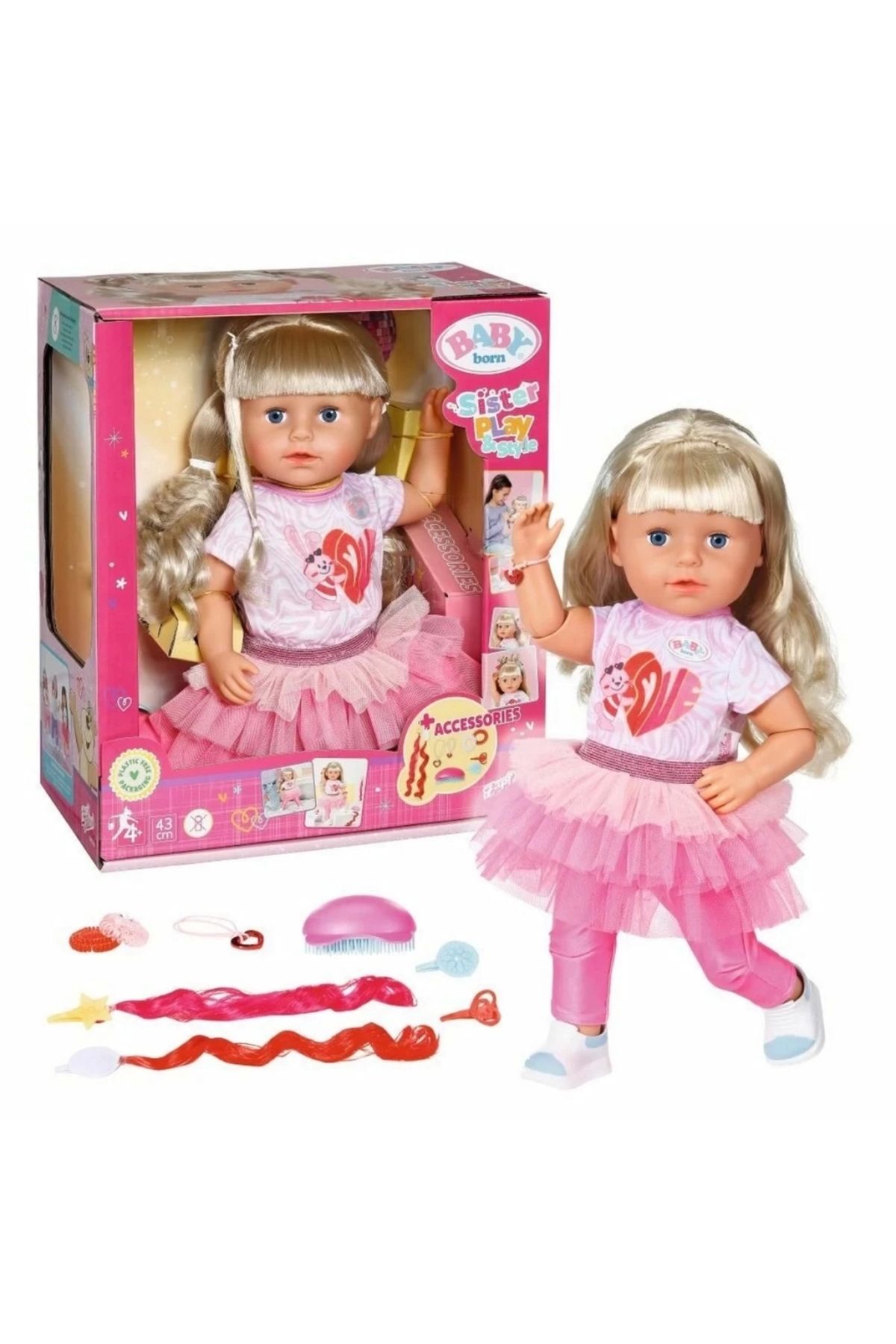 FTT SHOPPING MARKET Nessiworld Baby Born Kız Kardeş Bebeği 43 cm