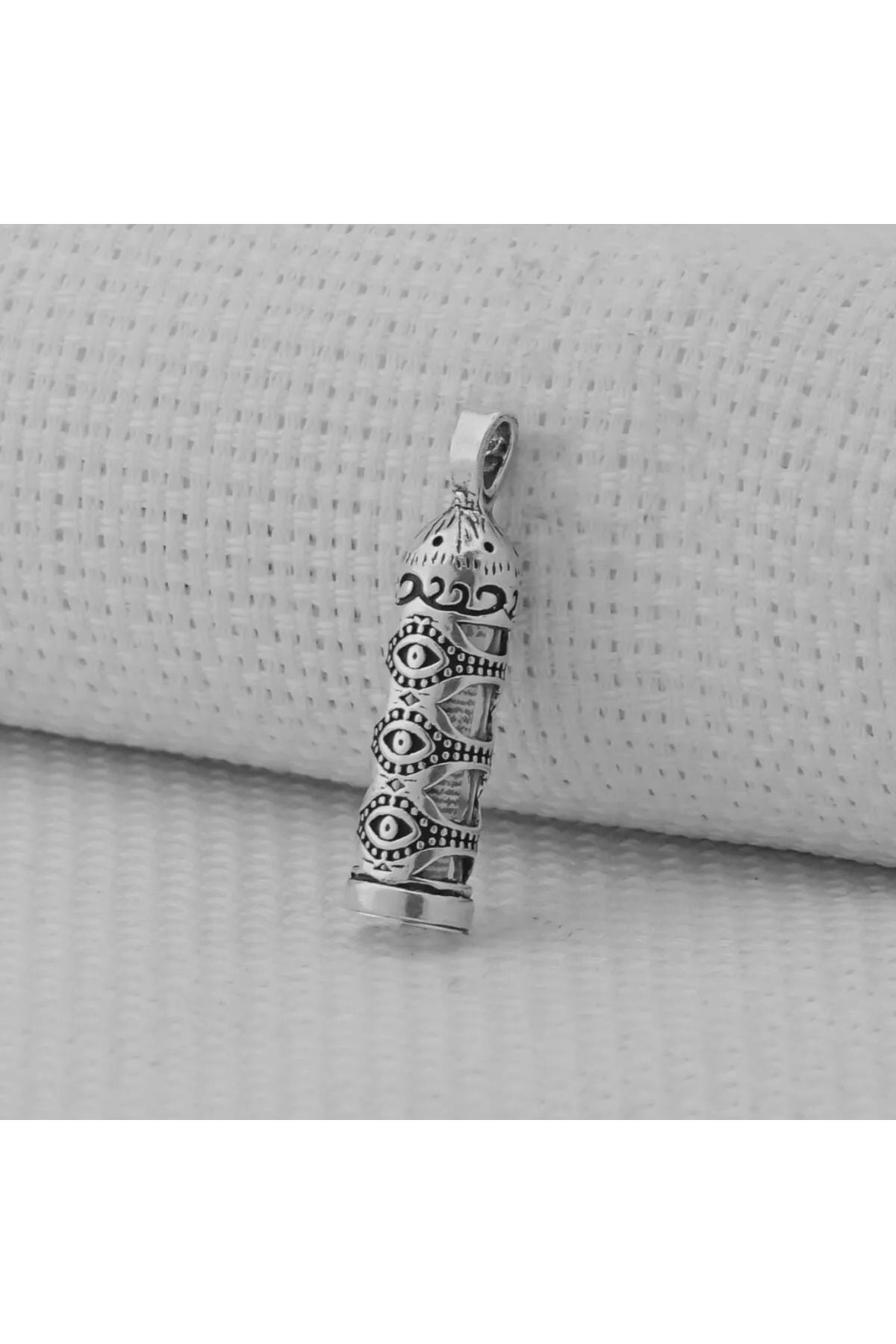 MODA925 925 Ayar Gümüş Cevşeni Kebir Dualı Göz Desenli Cevşen Kolye