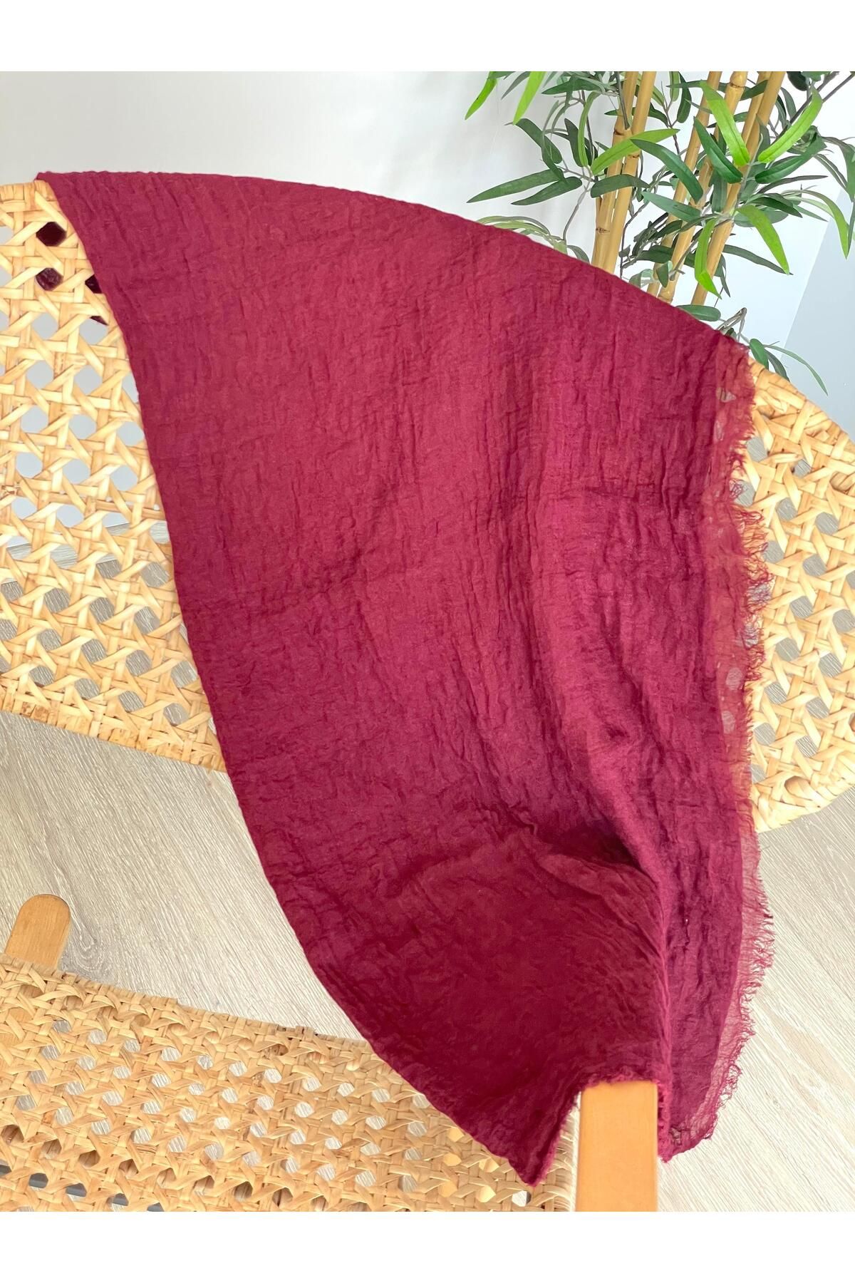 Seda Bijuteri Bürümcük Pamuk Şal Bordo