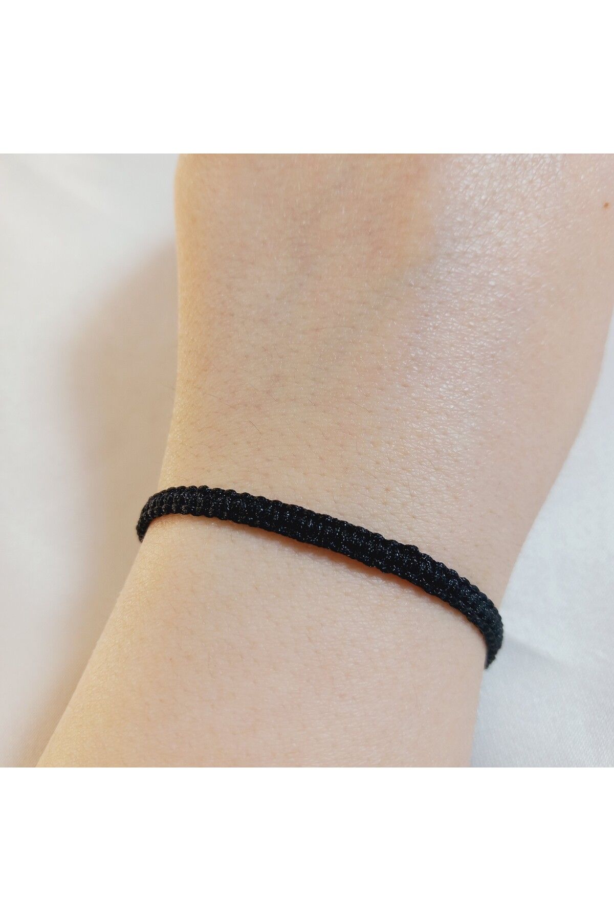 Crystal Atelier Unisex Siyah Makrome Örgü Asansörlü Ayarlanabilir Bileklik-Hediyelik Bileklik-İp Bileklik