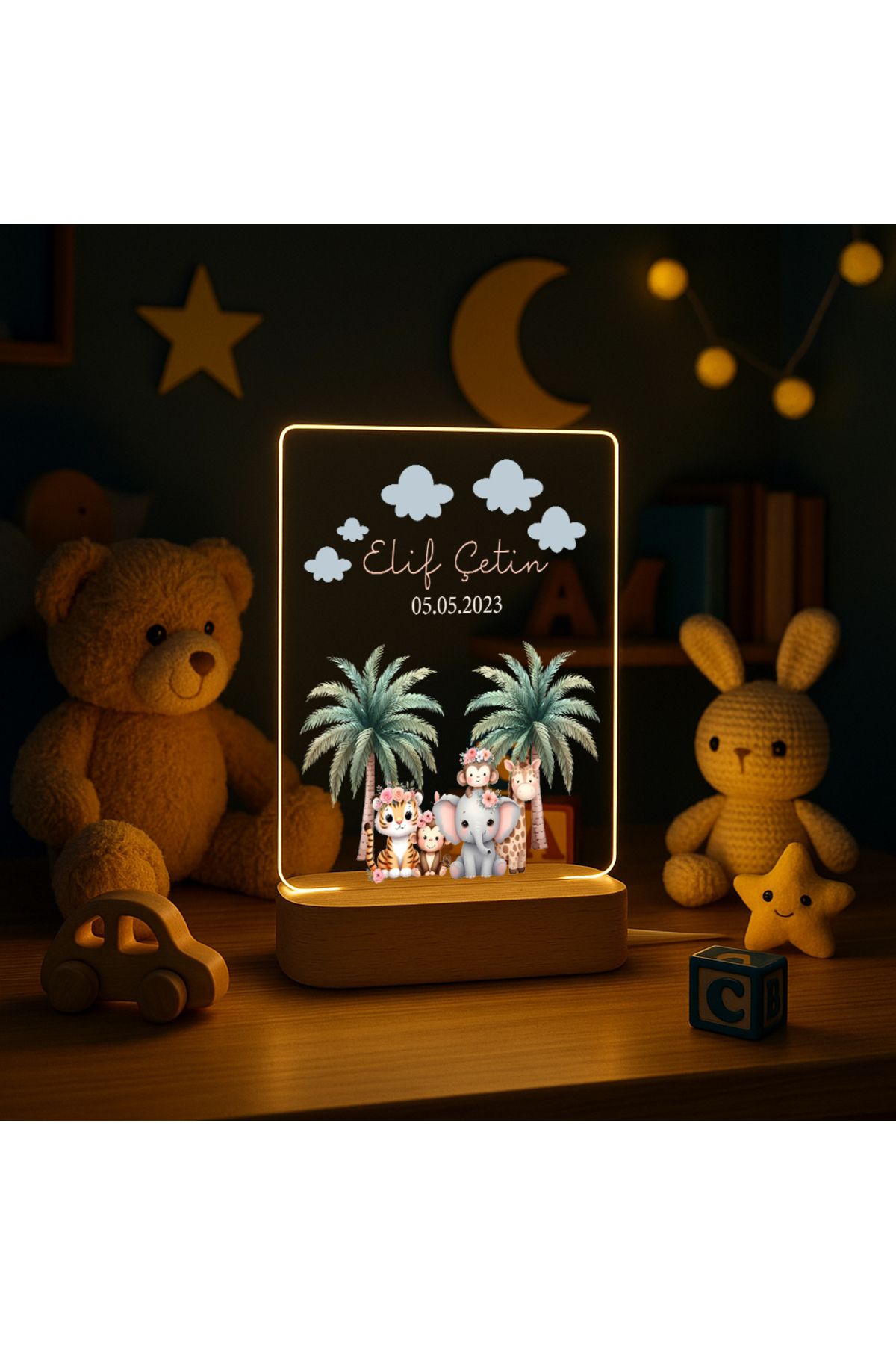Store Gece Lambası Çocuk Odası Çalışma Masası Kişiye Özel Akrilik Led Işıklı Çocuklar İçin Gece Lambası