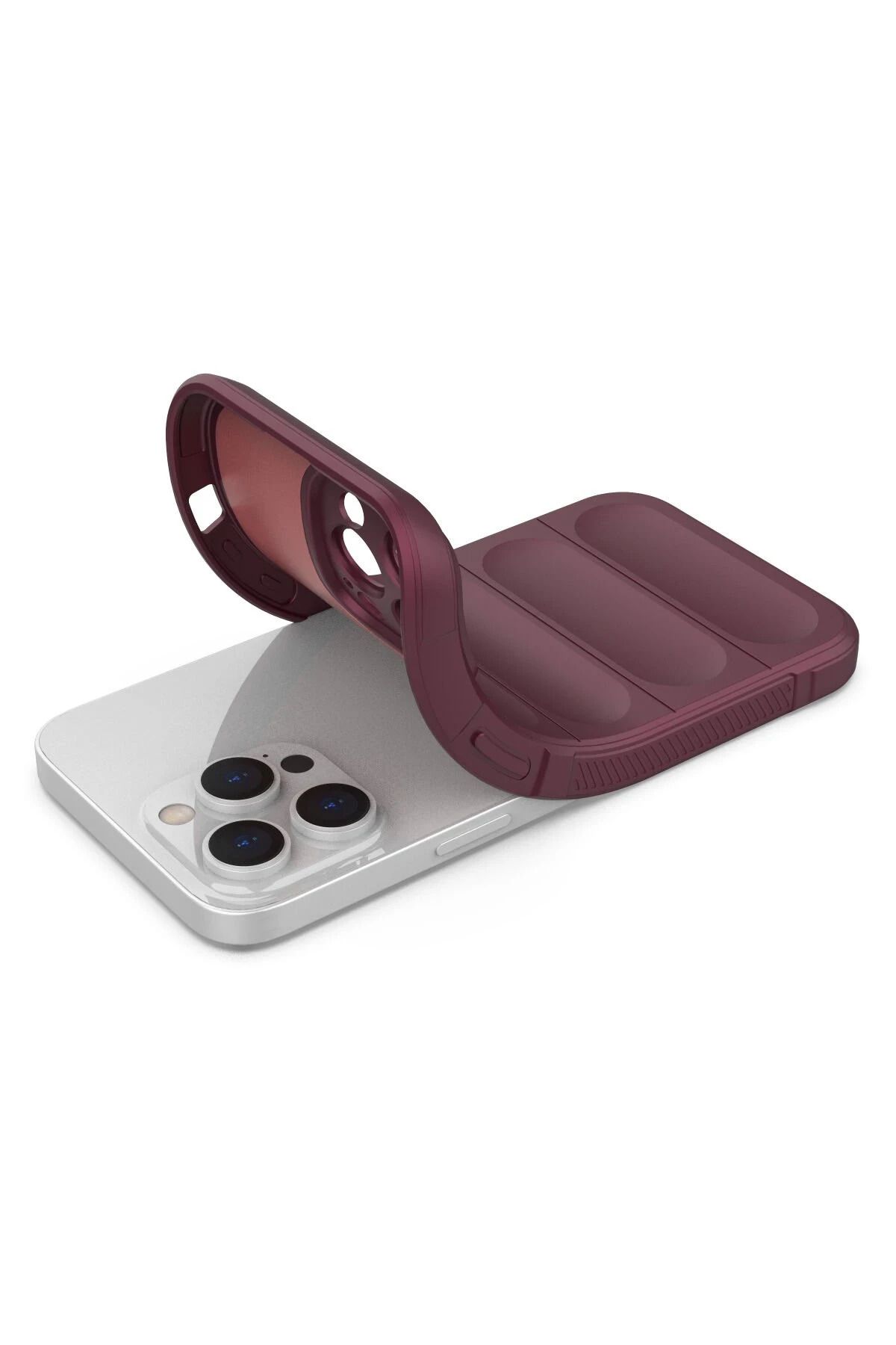 NewFace iPhone 13 Pro Uyumlu Kılıf Optimum Silikon - Bordo SVLRS