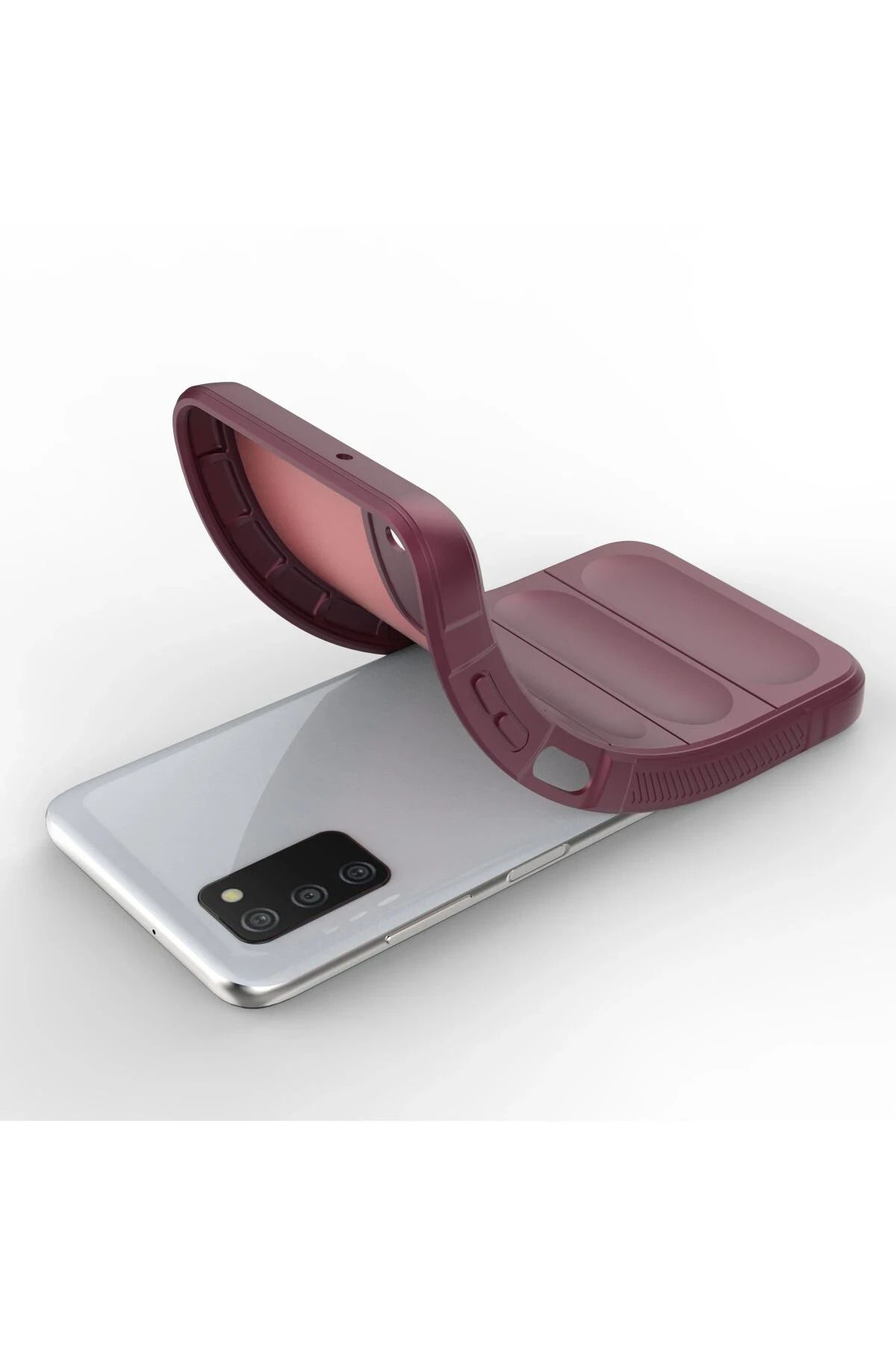 NewFace Galaxy A03S Uyumlu Kılıf Optimum Silikon - Bordo SVLRS