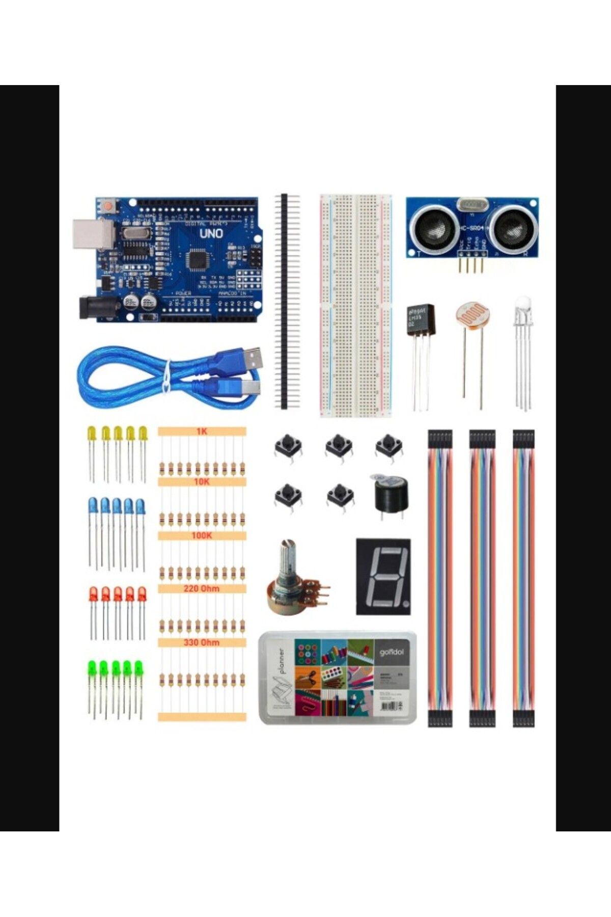 HABU Teknoloji Arduino Set 25 Parça 147 Adet Ekonomik Başlangıç Seti ( Malzeme Kutulu )