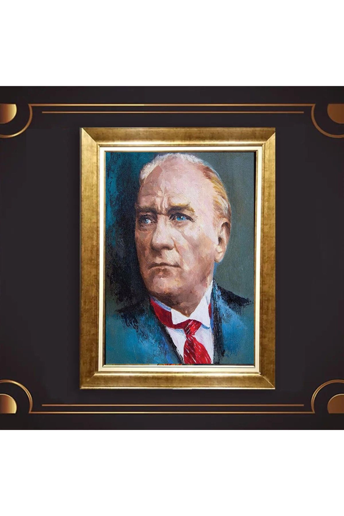 giyense ÖZEL TASARIM ÇERÇEVELİ PASPARTULU ATATÜRK TABLO A357