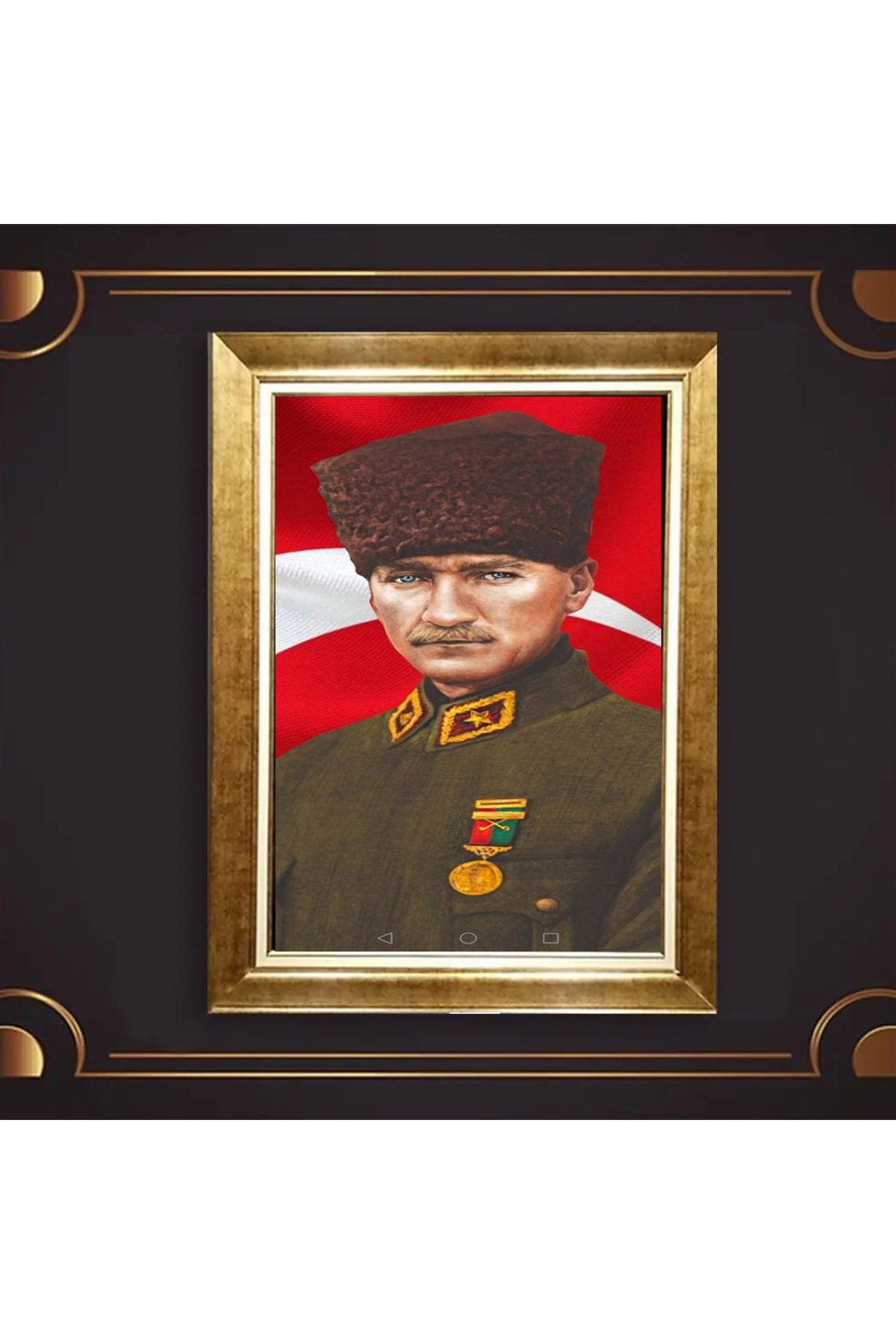 giyense ÖZEL TASARIM ÇERÇEVELİ PASPARTULU ATATÜRK TABLO A330