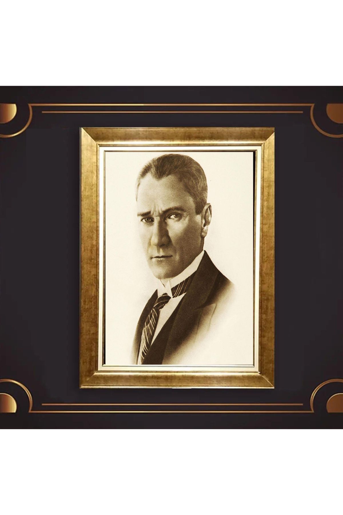 giyense ÖZEL TASARIM ÇERÇEVELİ PASPARTULU ATATÜRK TABLO A161