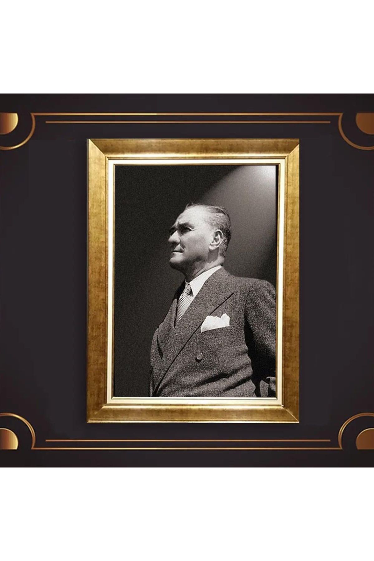giyense ÖZEL TASARIM ÇERÇEVELİ PASPARTULU ATATÜRK TABLO A66