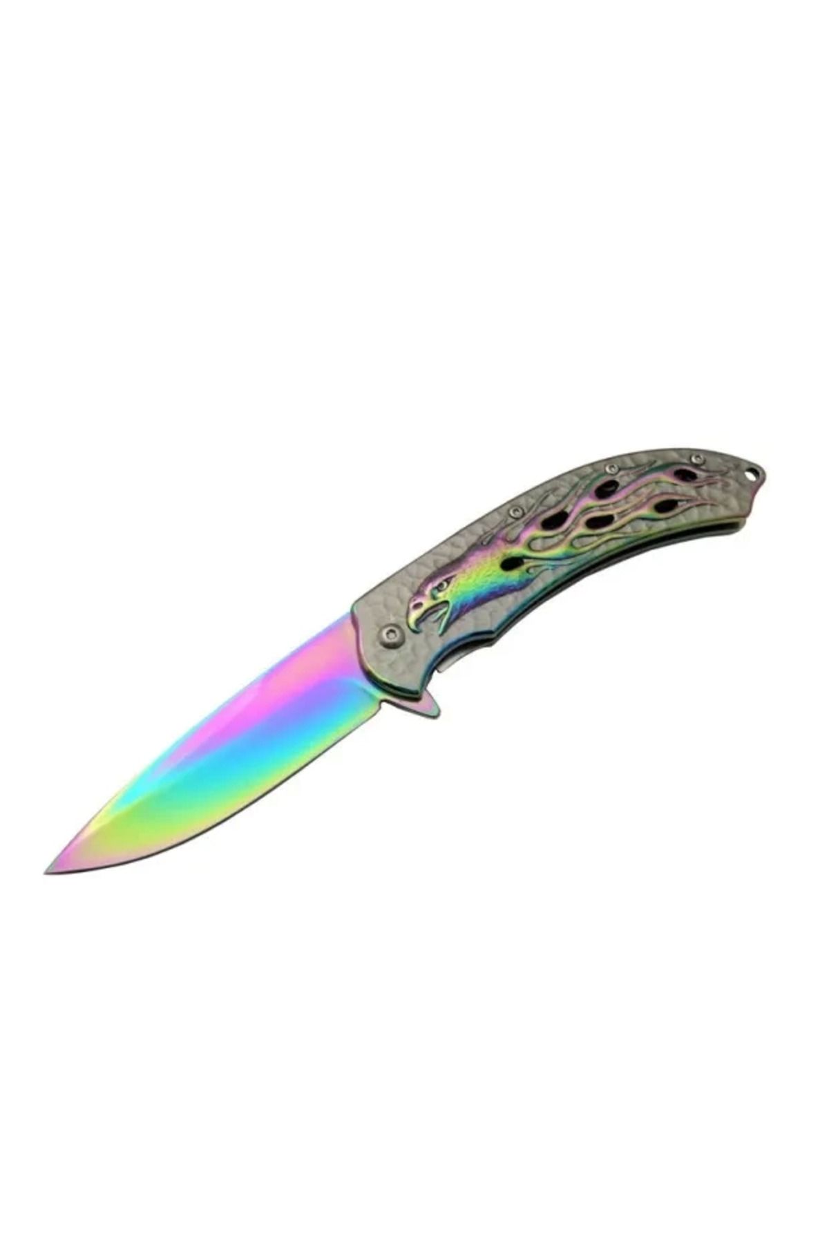 Belle Fusion Kartal Rainbowi Tk 21 Cm Kamp / Outdoor Çakı - Yarı Otomatik, Kemerlikli, Kutulu